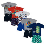 Kit 20 Peças Roupa Infantil 10 Camisetas + 10 Shorts Atacado