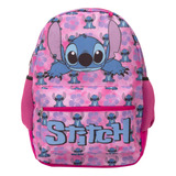 Mochila Infantil Feminina De Costas Stitch Juvenil Rosa