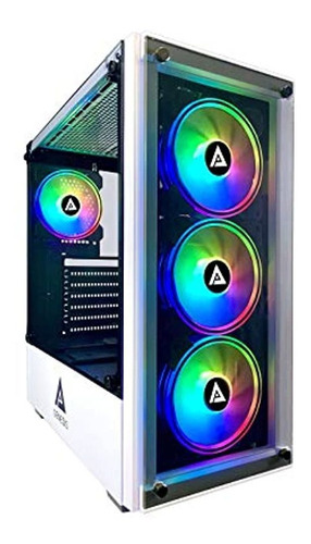 Apevia Genesis-wh Mid Tower Gaming Case Con 2 Paneles De Vid