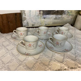 Set De 5 Tazas / Pocillos De Café Y Platos Porcelana Retro