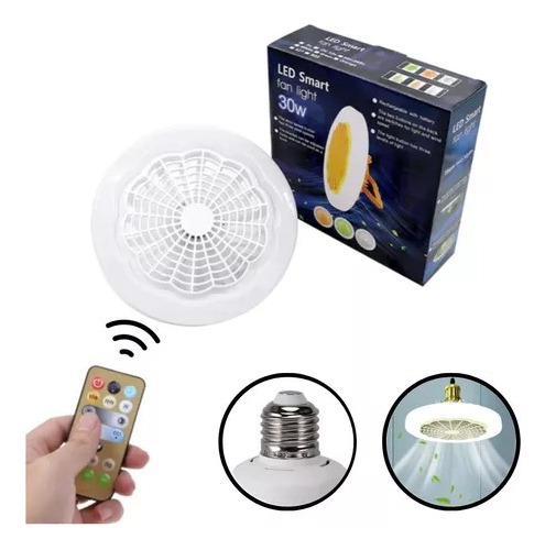 Lâmpada De Ventilador Teto Led Ajustável Com Controle Bivolt