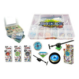 3 Beyblade Pião De Led Metal Fusion + 3 Lançadores + Maleta