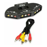 Selector Switch Audio Video 3 Entradas 1 Salida Rca +cable 