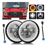 2pcs 7'' Faros H4 Led Ojo De Ángel Para Wrangler Jeep Vocho