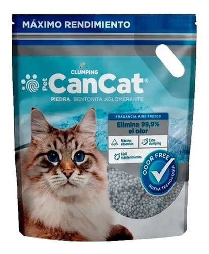 Piedra Bentonita Aglomerante Para Gatos Can Cat 6kg - Fdm