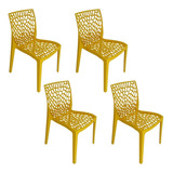 Cadeira Gruvyer Top Chairs Amarela - Kit Com 4