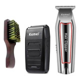 Maquina Cortar Barba Kemei Km032 + Shaver Kemei 1102