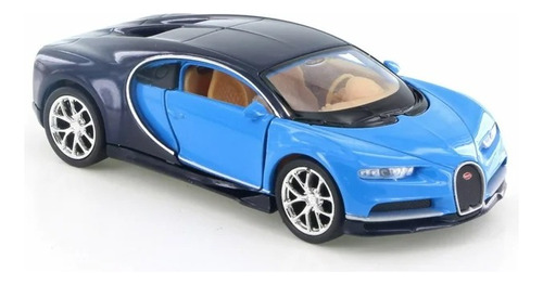 Bugatti Chiron Modelo A Escala 1:36 Welly. 12cms. Azul.