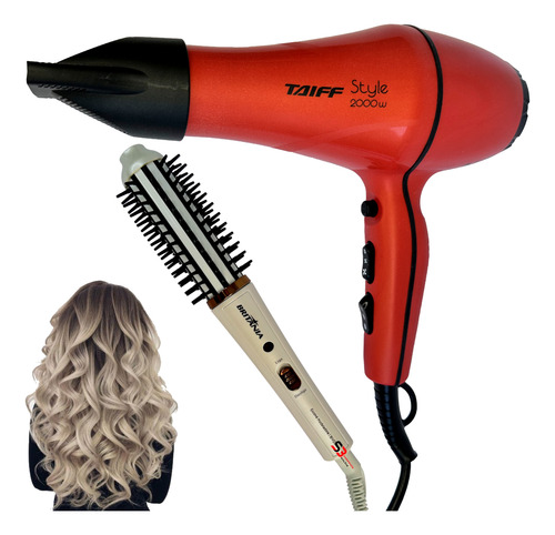 Secador De Cabelo Profissional 2000w + Escova Alisadora 110v