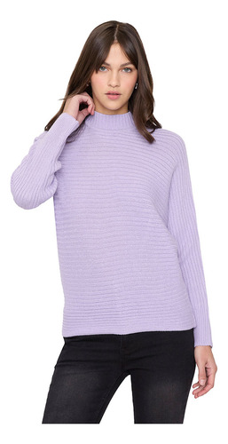 Sweater Mujer Cuello Moc Lila Corona