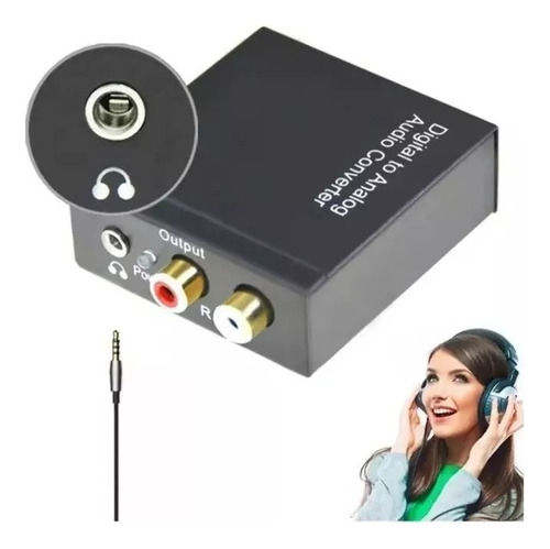 Adaptador Conversor Áudio Ótico Toslink Para Rca P2 Fone