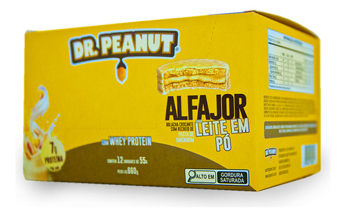 Alfajor Sabor Leite Em Pó Display Com 12 Un 55g Dr. Peanut