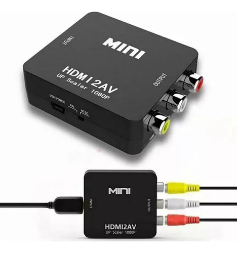 Adaptador Conversor De Audio Y Vídeo Tv Hdmi A Rca 1080