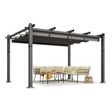 Pergola Para Patio Retractil 3.96 M X 3 M Color Gris