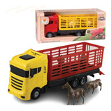 Brinquedo Infantil Caminhao Truck Com Cavalos E Bois Menino