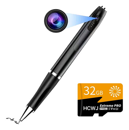 Cámara Microportátil Mini Pen Body Con Tarjeta De 32 G