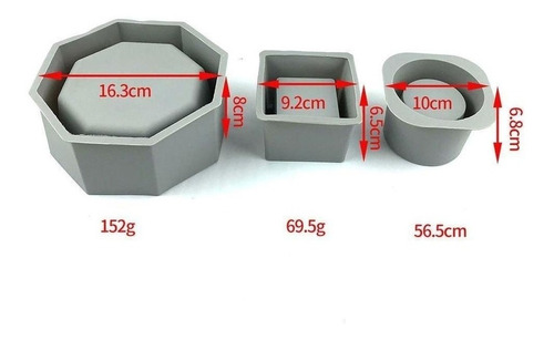 3 Macetas De Silicona De Jardinería Moldes Para Plantas