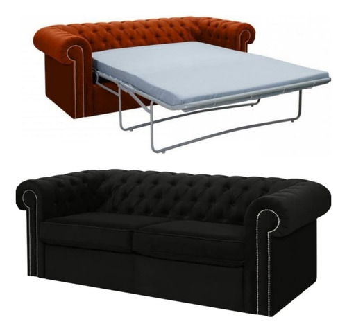 Chesterfield Sofa Sillon Cama 2 Plazas Automatico De Fabrica