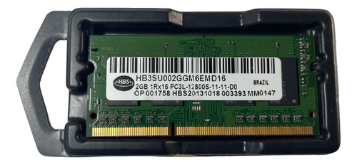 Memoria Notebook 2gb Ddr3 12800s 1600mhz Pc3l Hbs 1rx16