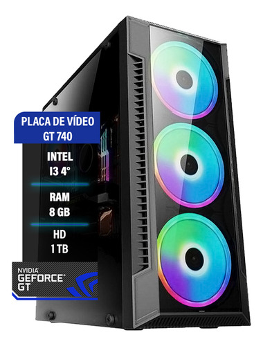 Cpu Completa Pc Gamer Intel 8gb Hd500 Placa De Video