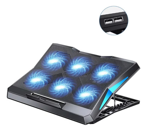 Base Enfriador Laptop Con 6 Ventiladores Externo 2 Usb