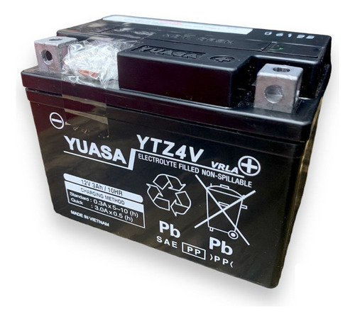 Bateria Ytx4l-bs = Ytz4v Yuasa Moto Gel 12v 3ah