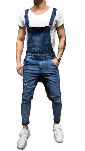 Overol Jeans Hombre Braga Con Interior Bolsillo De Pecho