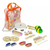 Bandinha Infantil Kit Com 10 Instrumentos E Mochila Com Alça