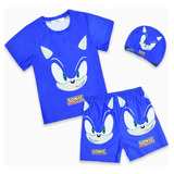 Conjunto De Traje De Maño De Sonic The Hedgehog Para Niños