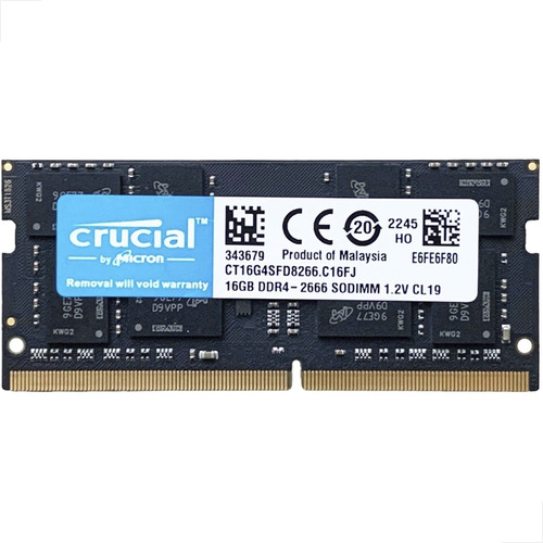 Memória Crucial Ddr4 16gb 2666mhz 1.2v Notebook