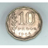 Antigua Moneda 10 Pesos 1964 Republica Argentina
