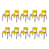 Kit 10 Cadeiras Iso Empilhável Igreja Recepção Escola Full