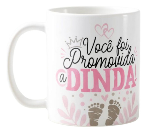 Caneca Dinda Dindo Madrinha Padrinho Convite Batizado