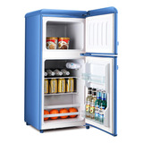 Tymyp Mini Refrigerador Retro Con Congelador, Refrigerador P