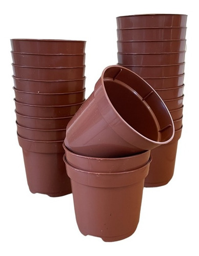 500 Mini Vasos Plástico N6 Marrom Suculentas Cactos Enfeite