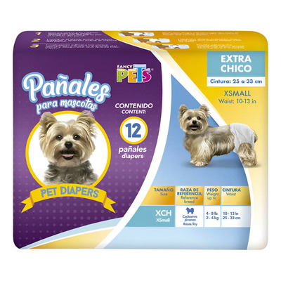 Pañales Para Perro Hembra XCH Fancy Pets 12 Piezas Desechables Para Celo E Incontinencia Cachorro | MercadoLibre