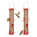 Erytlly - Comedero Colgante Para Aves, Tubo Clasico Con 6 Pu