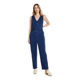 Overol Jumpsuit Mezclilla Pierna Ancha Mujer Talla Extra 3x