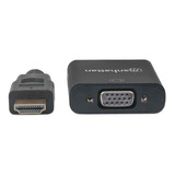 Convertidor Hdmi A Vga Hembra, Negro Manhattan 151467