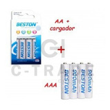 Cargador Beston + 4 Pilas Aaa Recargables 1.2v 1100mah