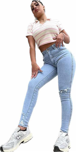 Jeans Las Locas Denim Seul Original 100% Chupin Mujer Damas