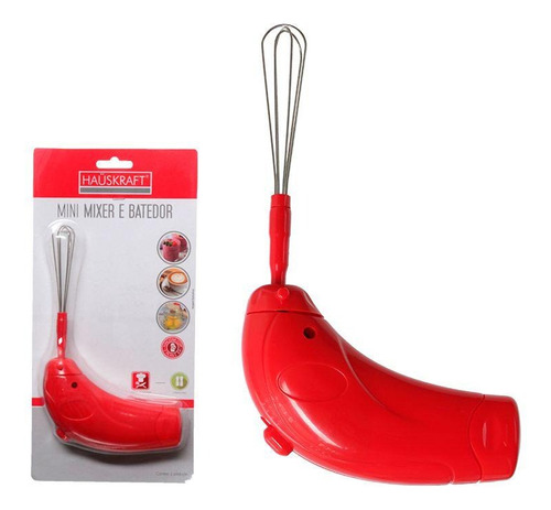 Mini Mixer E Batedor Hauskraft Cor: Vermelho