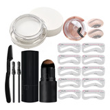 15pcs Kit Cejas Modelado Sello Cera Prueba Agua Con 10 Forma