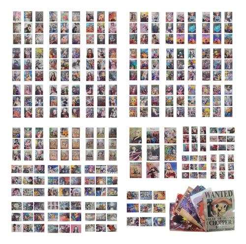 Lote De 50 Cromos Poster Plastificado Tamaño Carta De Anime
