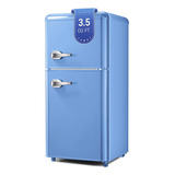 Tymyp Mini Refrigerador Retro, Refrigerador Pequeno Con Cong