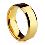 Aliança Avulsa Ouro 18k Banhada Tungstênio Chanfrada 8mm