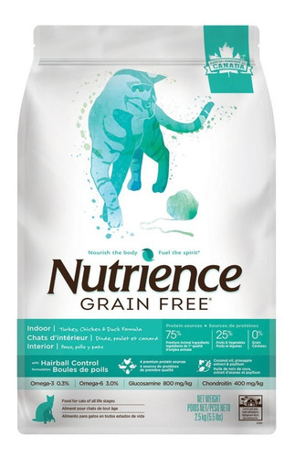 Alimento Gatos Nutrience Grain Free Indoor 2,5 Kilos