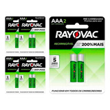 10 Pilhas Recarregaveis Aaa Rayovac (5 Cart)