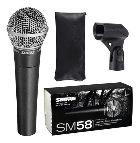 Microfone Shure Sm 58 Lc Vocal Dinâmico Cardióide Sm58-lc