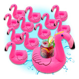 12 Portavasos Flamingo Inflables Fiesta Alberca Piscina Pla 